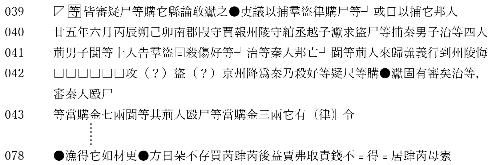 Example of transcription with “restrained” markup